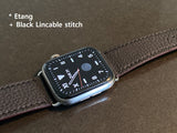 [Bespoke] German Togo calf skin Apple watch band / Galaxy watch band with Zermatt lining. D-buckle and adaptors are included
